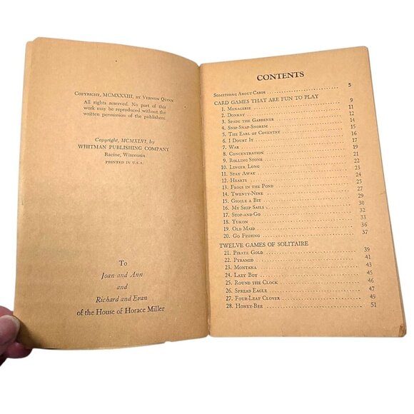 Vintage 1946 Book 50 Card Games for Children Vernon Quinn Whitman Ephemera - Picture 5 of 11